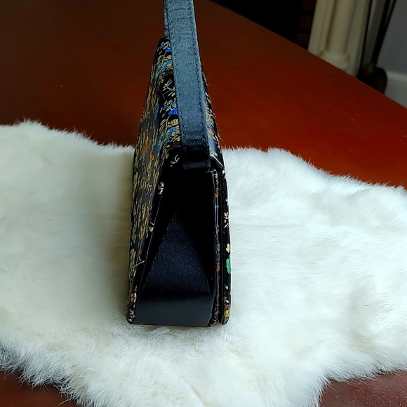 Vintage Floral Asian Flair Satin Evening Bag - Picture 6 of 12